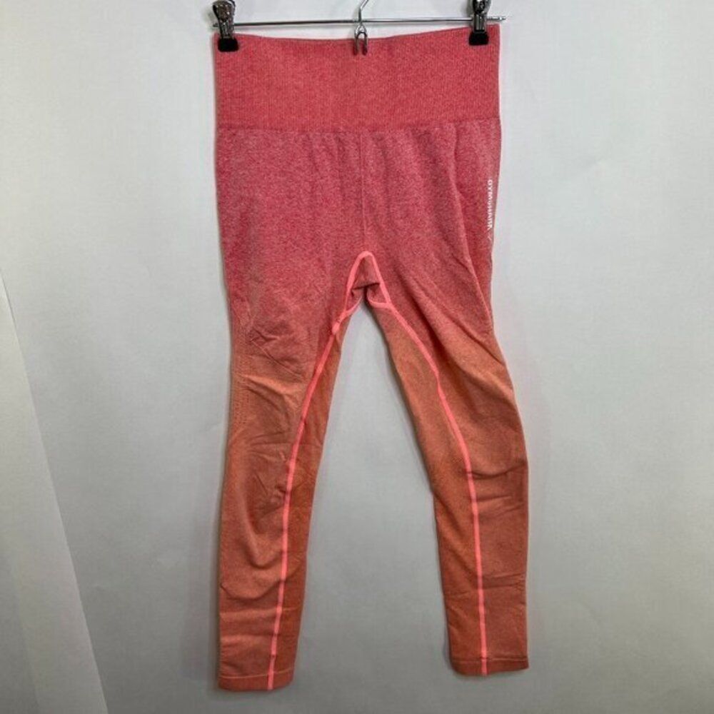 Gymshark‎ Seamless M Peach Ombre Adapt Leggings Orange Pink Stretch Yoga Pants